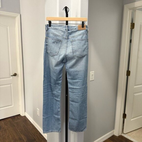 Madewell The Dean Easy Straight Jean Soft Relaxed Blue Size 26 Distressed - Picture 7 of 8